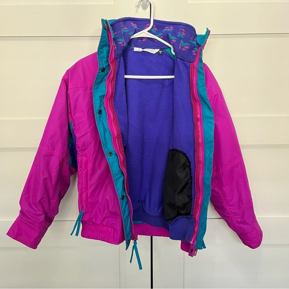 Columbia 80s bugaboo fleece windbreaker coat/winter Jacket Vintage Small Purple - Picture 6 of 9